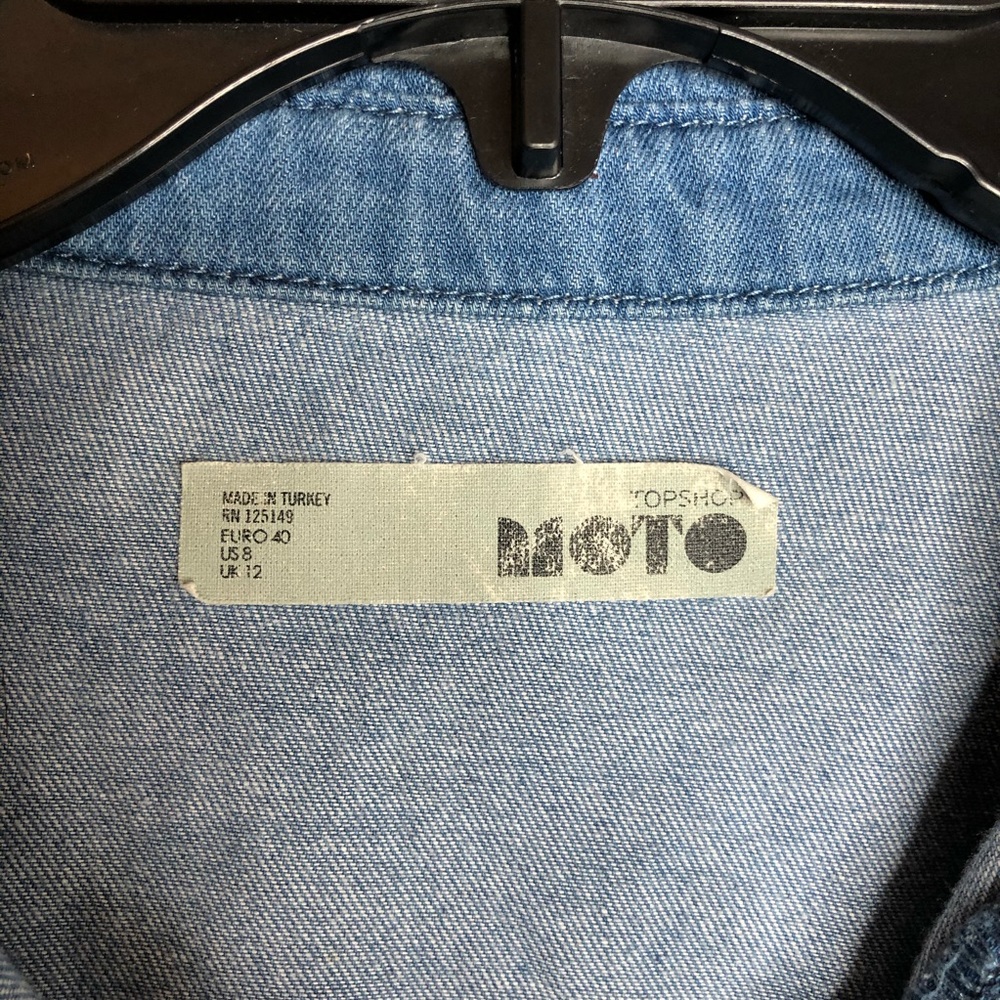 Top shop moto denim jeans long sleeve dress 8 - Picture 4 of 6